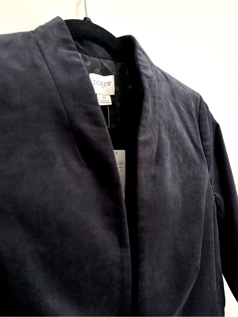 J. Crew Velvet Broadway Velvet Blazer Black Size 0